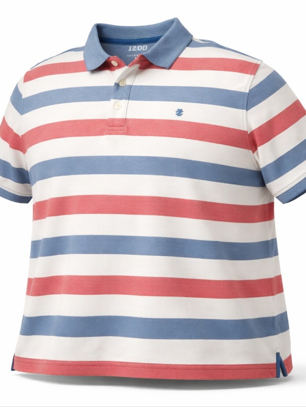 IZOD Advantage Performance Polo Shirt Mens 3X Red White Blue 1/4 Button 4th July